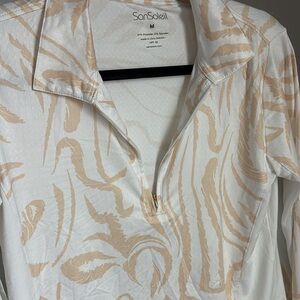 San Soleil Women's Cream and Tan Top